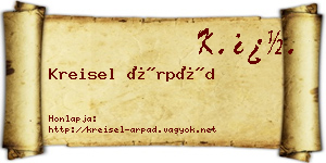 Kreisel Árpád névjegykártya